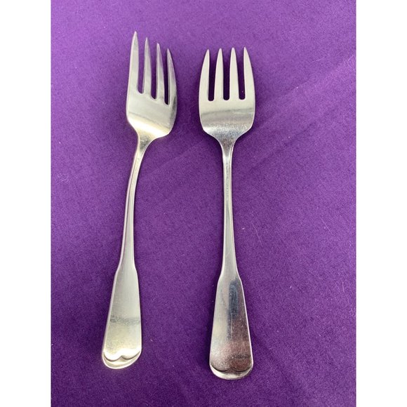 Oneida Two Salad Forks Flatware Patrick Henry Stainless Scratches - Picture 2 of 6